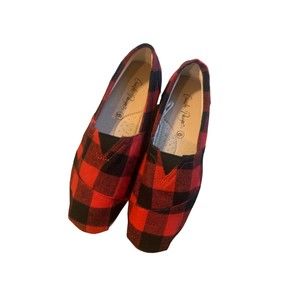 BLACK & RED BUFFALO CHECK Charlie Paige Tennis Shoes Size 6 Worn Once Inside